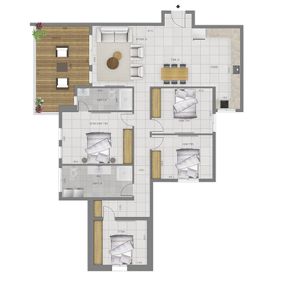 שרטוט קומות ד,ה דירות 10, 13